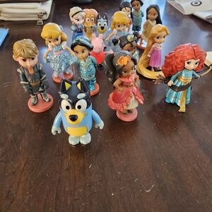 Disney  Doll Collection. Bluey, Princess, Pepa Pig Etc.. 16 In All.